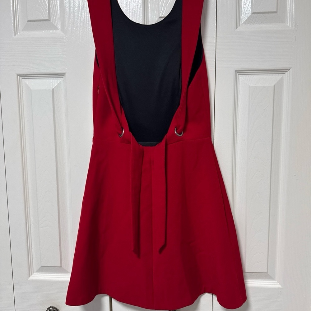 Zara Red Scoop-Neck Fit & Flare Mini Dress A33 - Picture 6 of 11